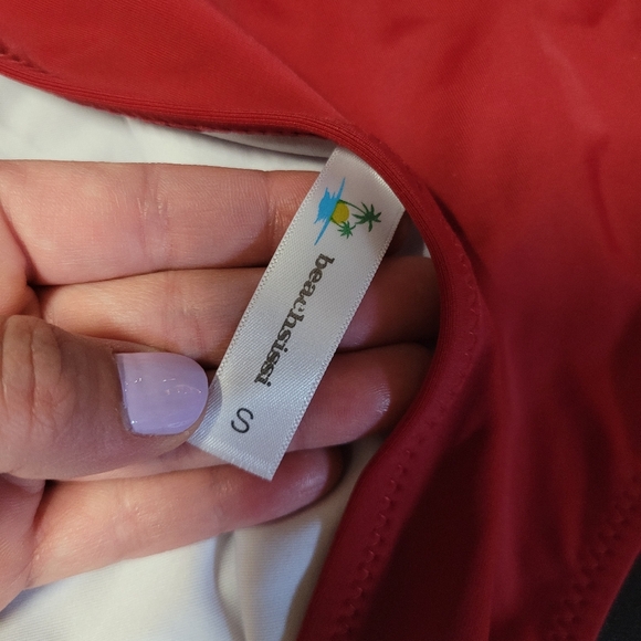 Solid Tummy Control Drawstring Side Tankini Set Red - Picture 9 of 13